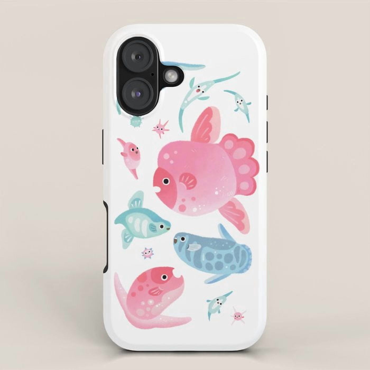 Medical Sign Rn Pink, Blue and Teal Tropical Fish Tough Case for Apple iPhone Series ...