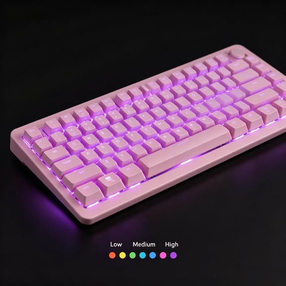 Pink Bluetooth Keyboard Folio for Samsung Galaxy Tab S7/S8/S9/S9 FE/S10 FE/S10 Lite, 7-Color Backlight, Multi-Touch Trackpad, Shockproof Protective Case