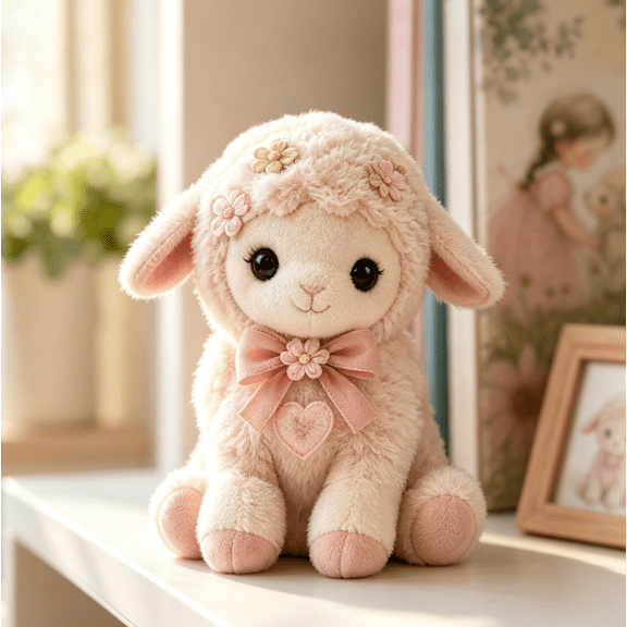 Pink Blush Sheep Woodland Friends DIY Felt Patchwork Kit Magic Forest Animals 3D Felt Sewing Kit, Creative Craft for Beginners, Home Decor Handmade Gift