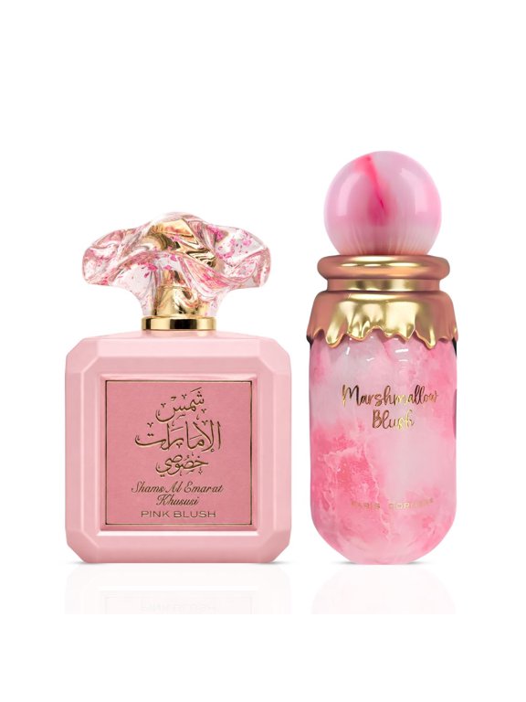 Pink Blush by Ard Al Zaafaran & Marshmallow Blush by Paris corner Eau de Parfum Sprays 100ml (3.4 oz) (Bundle)