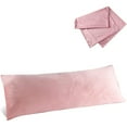 thumbnail image 1 of Pink Body Pillow Insert with Zippered Velvet Cover, Decorative Large Body Pillow for Sleeping, Cuddly Long Bed Pillow for Adults Pregnant Women Side Sleeper, 20" x 54", 1 of 8