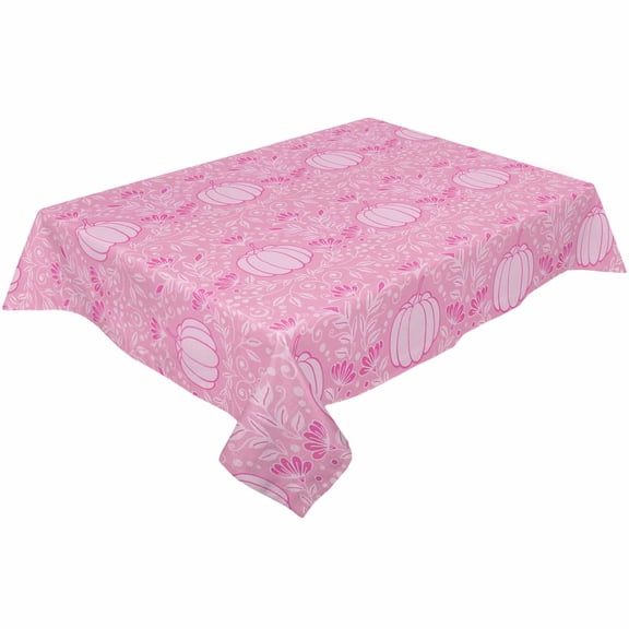 Pink Bohemian Pumpkins Rectangle Tablecloths 60x140,Thanksgiving Boho Ethnic Flower Table Cloth Table Cover Indoor/Outdoor Tabletop Decor for Wedding Holiday Party Dinner Baby Shower