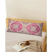 Pink Bohemian Throw Pillow Cover,Medallion Floral Geometric Printed Multi Rectangle Decorative Pillow Case Protector Soft Cushion Cover Lumbar Pillowcase for Couch Sofa Bedroom Car Decor 20x54 Inch