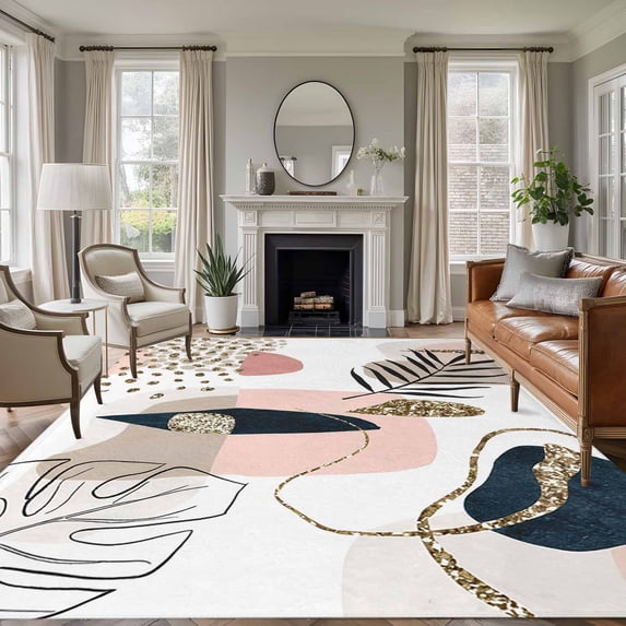 Pink Boho Area Rug 5x7 Washable Rug Non Slip Vintage Ethnic Tribe Modern Abstract Art Large Area Rug Soft Stainresistant Indoor Floor Carpet for Living Room Bedroom Home Office Dining Room Nursery