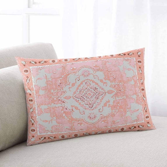 Pink Boho Body Pillow Cover, Pillowcase Protectors with Zipper, Breathable Decorative Throw Pillow Case Cover, Vintage Abstract Tribal Decorative Oriental Pillow Shams for Couch Sofa 24x36Inch