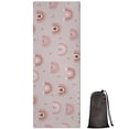thumbnail image 1 of Pink Boho Bohemia Rainbow Hearts Pattern Hot Yoga Mat Towel Non Slip for Hot Yoga - Quick-Drying Yoga Mat Cover with 4 Corner Pockets with Travel Bag - Hot Yoga Towel Non Slip 70"x26", 1 of 6