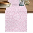 thumbnail image 1 of Pink Boho Flowers Table Runner 72 Inches, Vintage Ethnic Flowers Botanical Bed Runner Dresser Scarves Tabletop for Indoor Outdoor Parties/Ceremony/Banquet, 14" x 72", 1 of 9