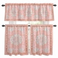 thumbnail image 1 of Pink Boho Kitchen Curtains Sets for Windows 36 Inch Length, Vintage Abstract Tribal Decorative Oriental Rod Pocket Window Treatments Tier Curtains and Valances Set for Bedroom/Bathroom, 1 of 8