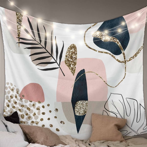 Pink Boho Large Tapestry for Bedroom Wall Hanging Tapestry, Vintage Ethnic Tribe Modern Abstract Art Ceiling Backdrop Tapestries Poster Blanket Wall Decor for Teens Room Living Room Dorm 100" x 59"