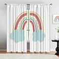 thumbnail image 1 of Pink Boho Rainbow Girls Rod Pocket Curtains, Cute Cartoon Cloud Playroom Window Drapes Fabric 2 Panel, Ultra Soft Window Treatments Soft Feel Easy to Clean for Kids Nursery Bedroom-W52xL84in, 1 of 6