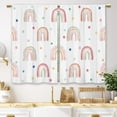 thumbnail image 1 of Pink Boho Rainbow Kitchen Curtains Cute Small Short Cafe Window Curtains Polka Dot Child Kids Lovely Colorful Rod Pocket Bathroom Window Drapes Treatment Tier Curtains 2 Panels (27.5x36 Inch), 1 of 6