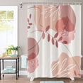 thumbnail image 1 of Pink Boho Shower Curtain 36Wx72H Blossom Floral Abstract Geometric Lines Shower Curtains Modern Minimalist Aesthetic Art Fabric Waterproof for Woman Girls Bathroom Decor 6 Plastic Hooks, 1 of 6