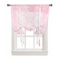 thumbnail image 1 of Pink Boho Tie Up Curtains for Kitchen Bathroom Bedroom Windows 45 Inch Length, Vintage Floral Contemporary Art Balloon Drape Curtains Shade Rod Pocket Drapery Curtain Panel, 42"x45", 1 of 7
