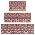 thumbnail image 1 of Pink Boho Tribal Diamonds and Triangles Pattern Kitchen Rugs Sets Of 3,Kitchen Runner Rugs Non Skid Washable,Decorative Kitchen Floor Mats for Kitchen,Sink,Laundry,17"x30"+ 17"x47" + 17"x59", 1 of 6