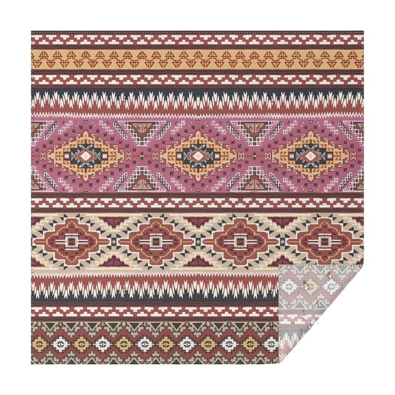 Pink Boho Tribal Diamonds and Triangles Pattern Square Tablecloth,Waterproof Square Table Cover,Wipeable Spillproof Washable Table Cover for Home Kitchen Party Decor 42"X42"(107x107cm)