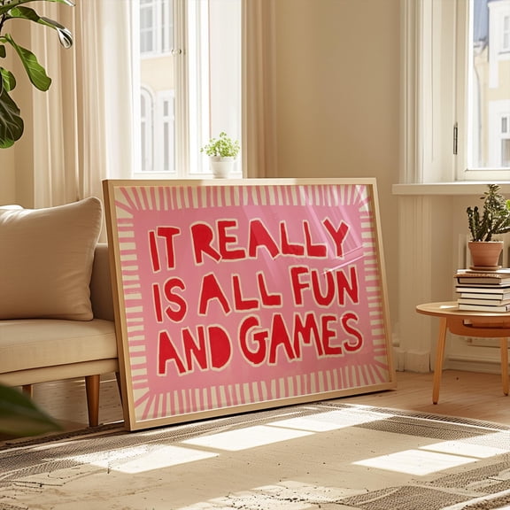 Pink Bold Typography Print Fun Quote Wall Art Unframed Poster