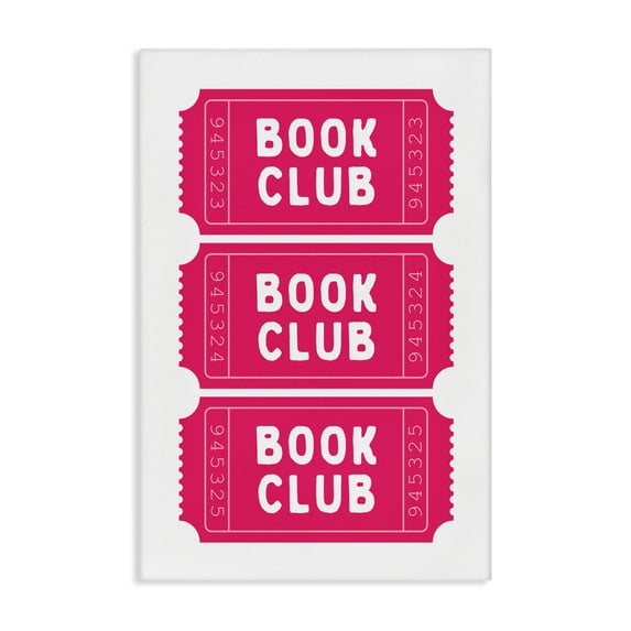 Stupell Industries Pink Book Club Tickets Canvas Wall Art, design by Lettered and Lined, 24 x 16