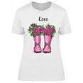 thumbnail image 1 of Pink Boots And Roses T-Shirt Women -Image by Shutterstock, Female XX-Large, 1 of 2