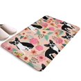 thumbnail image 1 of Pink Boston Terrier and Flower Flannel Non Slip Door Rugs,Washable Door Mats Indoor,Decorative Door Mats,Dirt-Resistant and Absorbent Doormat for Entrance,Bedroom,Kitchen,Bathroom,31.5x17in(80x43cm), 1 of 4