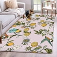 thumbnail image 1 of Pink Botanical 3'x5' Washable Rug, Spring Floral Summer Lemon Birds Non-Slip Area Rugs for Entryway Kitchen Classroom, StainResistant Dorm Throw Carpet, Low Pile Soft Indoor Floor Mat, 1 of 9
