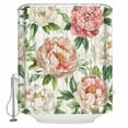 thumbnail image 1 of Pink Botanical Flowers Shower Curtains for Bathroom Waterproof Fabric Bath Curtains Decor Bath Tub Curtain Spring Pastoral Floral Decorative Shower Curtain Sets with 12 Hooks, 72x72 Inch, 1 of 6