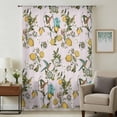 thumbnail image 1 of Pink Botanical Sheer Curtains 54 Inches Long, Spring Floral Summer Lemon Birds Light Filering Curtains, Breathable Simi Curtain Privacy Drapes for Kitchen Bathroom Lightweight Small Window Treatment, 1 of 9