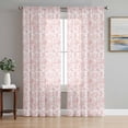thumbnail image 1 of Pink Botanical Sheer Curtains 96 Inch Length 2 Panels Set, Watercolor Rustic Tree Abstract Voile Window Treatment Semi Sheer Long Curtains Drapes for Bedroom/Living Room/Kitchen 52"x96"x2, 1 of 7