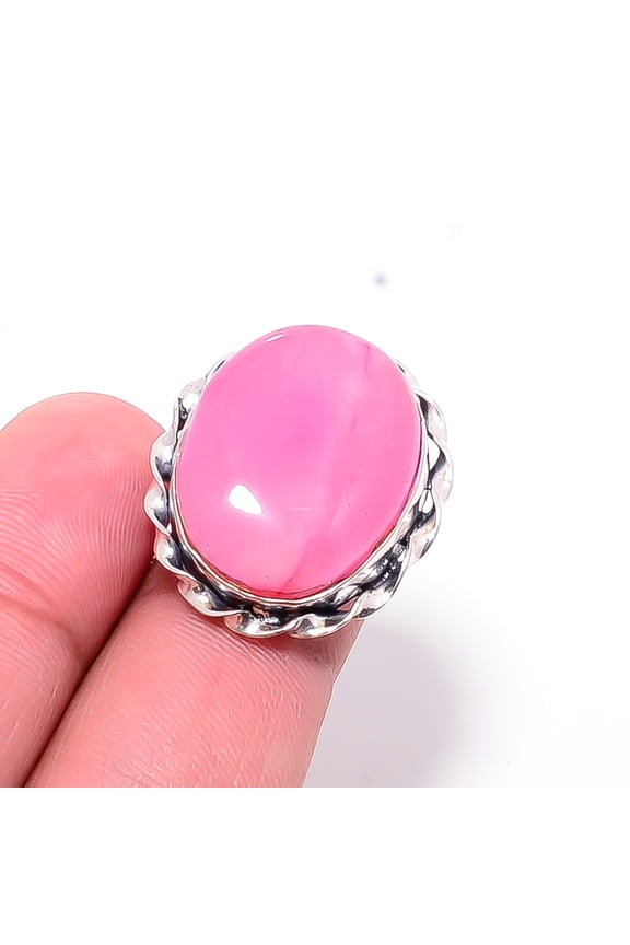 Pink Botswana Agate - Botswana Gemstone 925 Sterling Silver Ring S.5 R29