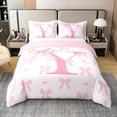 thumbnail image 1 of Pink Bow 100% Cotton Duvet Cover Set,Princess Style Bowknot Love Hearts Girly Fairy Bedding Set(No Comfoter),Initial Letter Y Chic Romantic Quilt Cover Set,3 Pcs King Size, 1 of 6