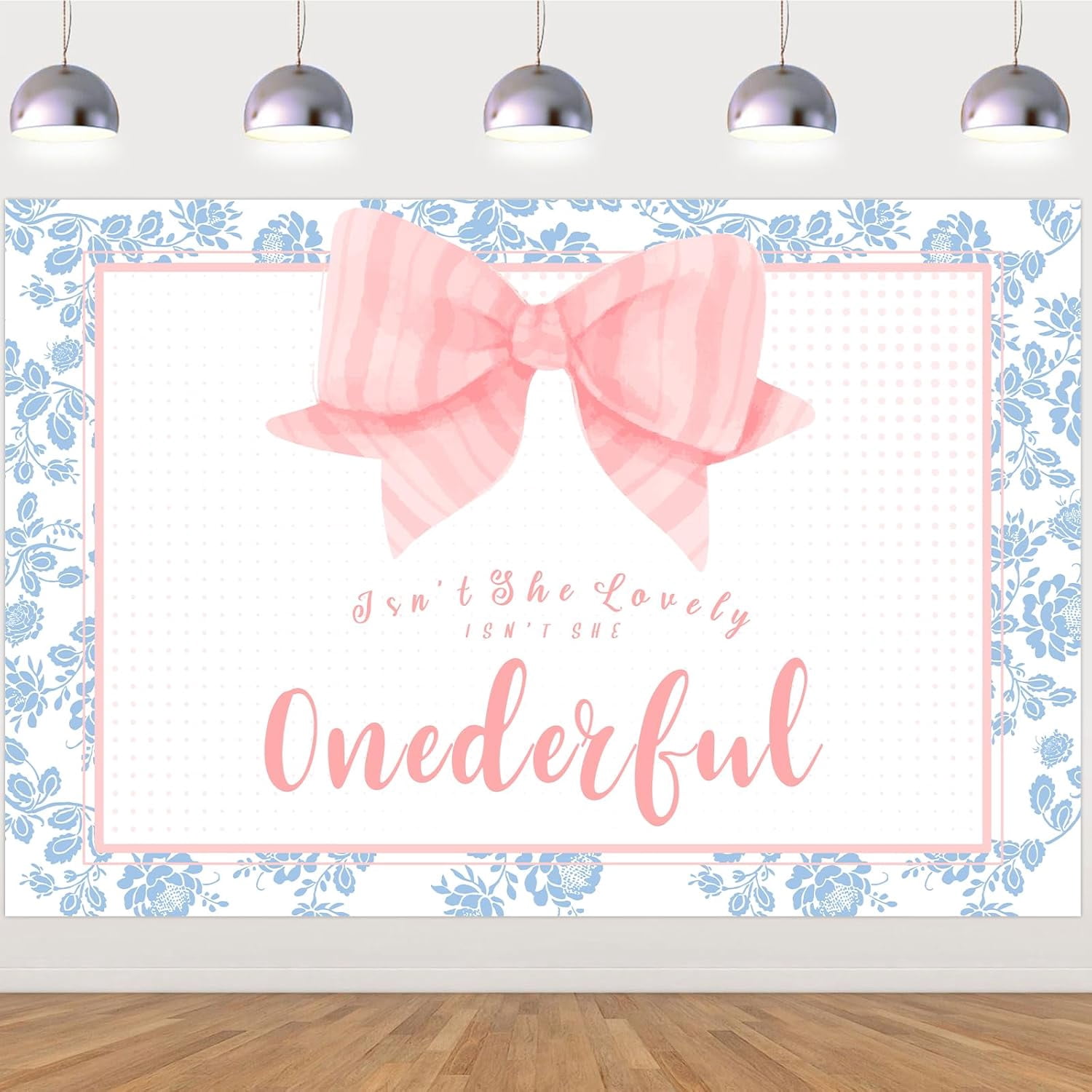 Pink Bow 1st Birthday Party Backdrop for Girls 3 * 5ft Bow 1st Birthday ...