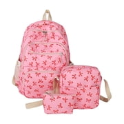 Pink Bow Backpack, Bow Backpack,Coquette Bow Daypack Cute Kawaii Rucksack With Built In Organizer Hot Pink