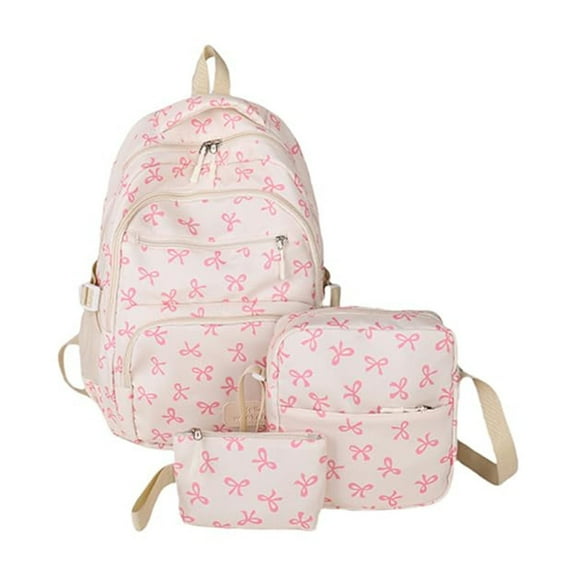Pink Bow Backpack, Bow Backpack,Coquette Bow Daypack Cute Kawaii Rucksack With Built In Organizer Pink