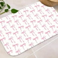 thumbnail image 1 of Pink Bow Bathroom Rug 24" x 16" Scalloped Bow Bath Mat Non Slip Coquette Rug Cute Aesthetic Carpet Preppy Room Decor Microfiber Absorbent Bathroom Mat for Valentines Bathtub Shower Bedroom, 1 of 6