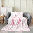 thumbnail image 1 of Pink Bow Bed Blanket,Initial Letter D Chic Romantic Flannel Blanket for Room Decor,Princess Style Bowknot Love Hearts Girly Fairy Fleece Blanket ,Super Soft Blanket,Throw 50"x60", 1 of 6