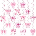 thumbnail image 1 of Pink Bow Birthday Decorations,  32PCS Pink Bow Hanging Swirls Set, Bow Party Decorations for Girl Birthday Wedding Valentine's Day Dance Party Favor Supplies, 1 of 14