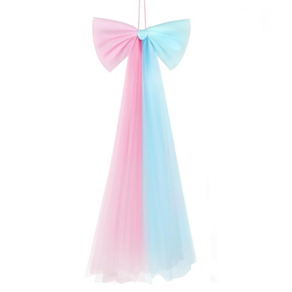 Pink Bow Birthday Party Decorations, Big Pink Bows 73 x 13 Inches Coquette Party Background, Large Sparkle Organza Giant Bow Hanging Decor for Bachelorette Baby Shower Bridal Shower