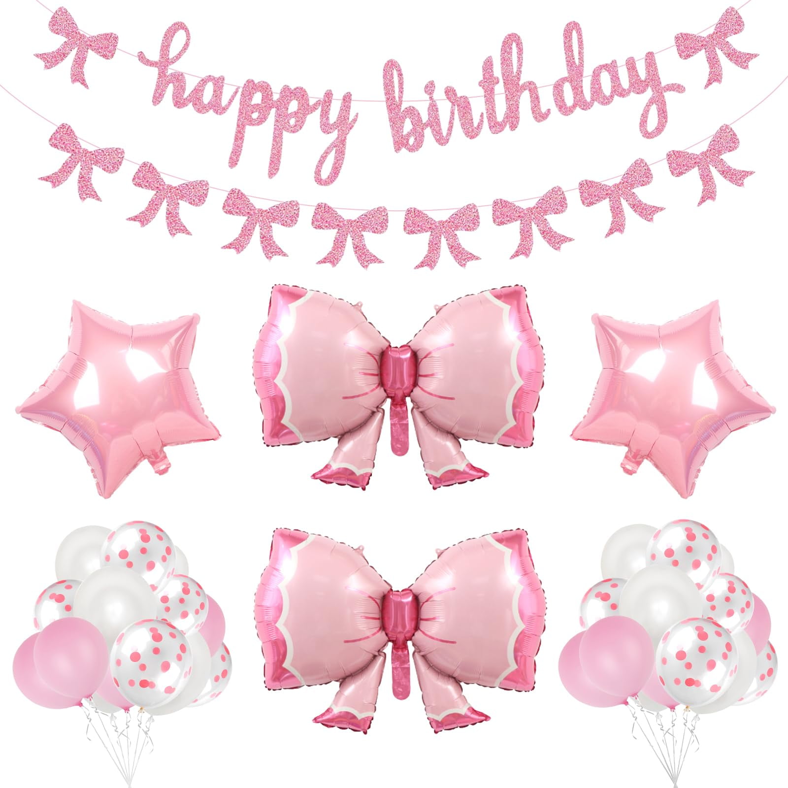 Pink Bow Birthday Party Decorations,Coquette Birthday Decorations Girl ...