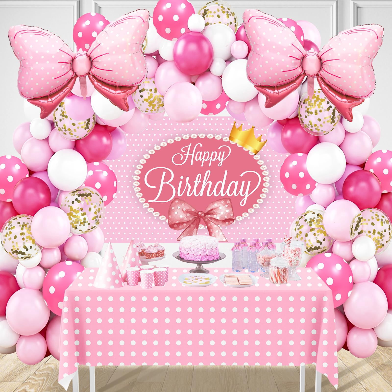 Pink Bow Birthday Party Decorations for Girls 102 Mouse Birthday