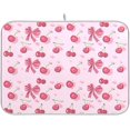 thumbnail image 1 of Pink Bow Bowknot Dish Drying Mat for Kitchen Countertop 18x24 Rectangle Large Drying Mat Reusable Quick Dry Dish Sink Absorbent Mats Dishwasher Easy Clean Decorative Home Decor Essentials, 1 of 7