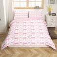 thumbnail image 1 of Pink Bow Comforter Cover Teen Women,Cute Ribbon Bowknot Twin Bedding Sets Kawaii Watercolor Bow Tie Duvet Cover,Pink White Princess Bow Bedspread Cover, 1 of 5
