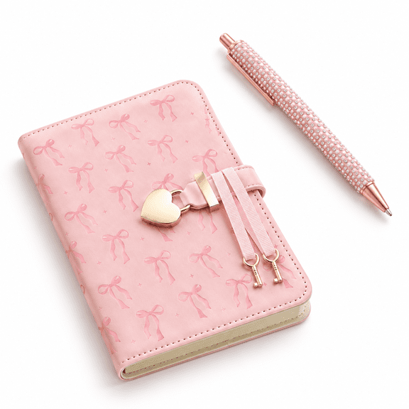 Pink Bow Diary Journal And Pen Set Bows