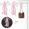 thumbnail image 1 of Pink Bow Over The Door Hook 1-Pack, Metal Door Hanger Hook Coquette Room Decor Bow Accessories for Cabinet Living Room Bathroom Bedroom Kitchen Hanging Clothes Towels Hats Coats Bags, 1 of 6