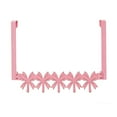 thumbnail image 1 of Pink Bow Over The Door Hooks Hanger Wall Mount Towel Hanger Door Holder Organizer 5 Hooks Farmhouse Rustic Coquettish Style Decor for Bedroom Bathroom Towel Hat Clothes, 1 of 8