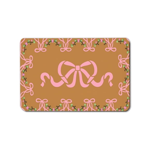 Pink Bow Floral Art Decor Doormat, NonSlip IndoorOutdoor Floor Rug, 24 x 36 Inch Entry Mat for Front Door Home Access