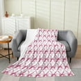 thumbnail image 1 of Pink Bow Floral Blanket Twin 60"x80" Cute Bowknot Plush Throw Blanket, for Kids Boys Girls Decor Elegant Bow Flannel Fleece Blanket Microfiber Bow Bedroom, 1 of 6