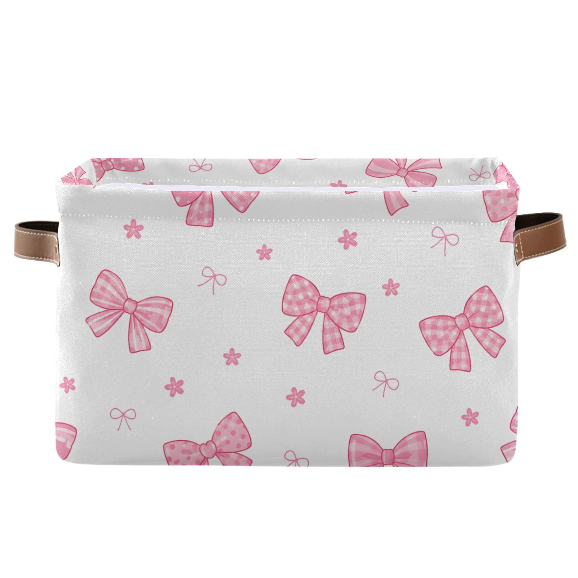 Pink Bow Foldable Storage Large Fabric Storage Baskets Organizer ...