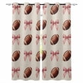 thumbnail image 1 of Pink Bow Football Blackout Curtains for Bedroom Living Room Darkening Curtains 63 Inches Long Modern Game Balls Retro Burlap Window Curtain 2 Panels Set Window Treatment Grommet Drapes 42"x63", 1 of 9