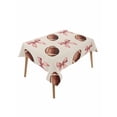 thumbnail image 1 of Pink Bow Football Table Cloth, Modern Game Balls Retro Burlap Waterproof Tablecloth for Rectangle Tables, Reusable Washable Fabric Table Cover for Restaurant Kitchen Dining Tables 60"x84", 1 of 6