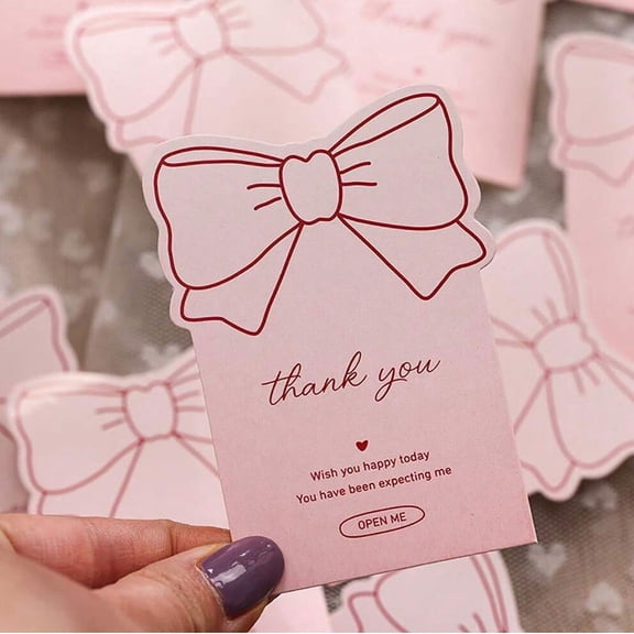 Pink Bow Gift Sealing Stickers, Self-Adhesive PVC Labels for Gift Boxes, DIY Craft Decoration, 60-Pack
