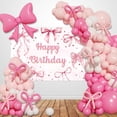 thumbnail image 1 of Pink Bow Happy Birthday Decorations Kit 153 Pcs Balloons Cute Bow Arch Garland Kit 6x4FT Coquette Birthday Party Photography Background for Girls Women Cute Bachelorette Party Baby Shower Decoration, 1 of 5